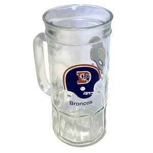 Denver Broncos NFL Football Fisher Beer Glass Man Cave Mug NICE! 1980’s Vintage